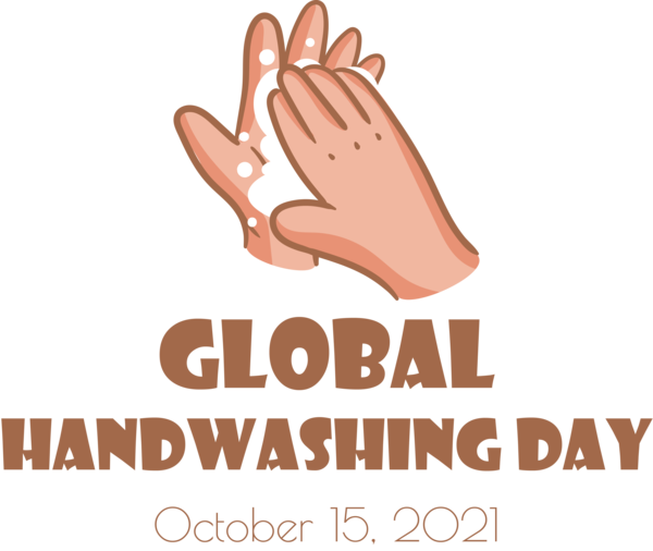 Transparent Global Handwashing Day Hand model Logo Hand for Hand washing for Global Handwashing Day
