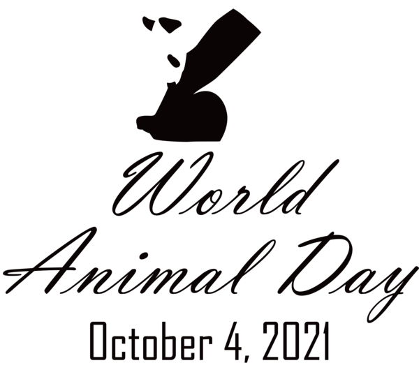 Transparent World Animal Day Logo Calligraphy Line for Animal Day for World Animal Day