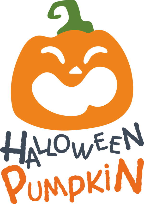 Transparent Halloween Logo Line Pumpkin for Jack O Lantern for Halloween