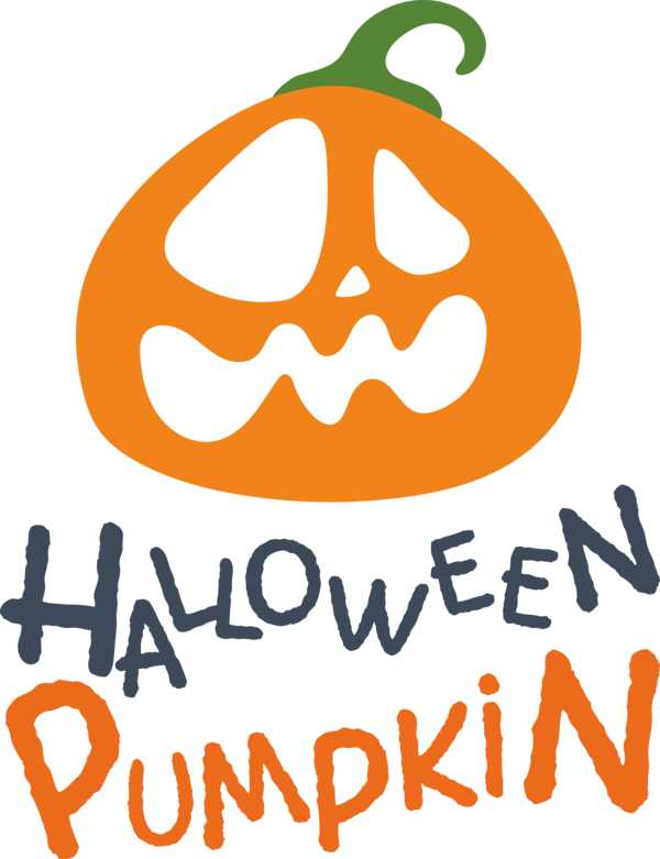 Transparent Halloween Logo Line Pumpkin for Jack O Lantern for Halloween