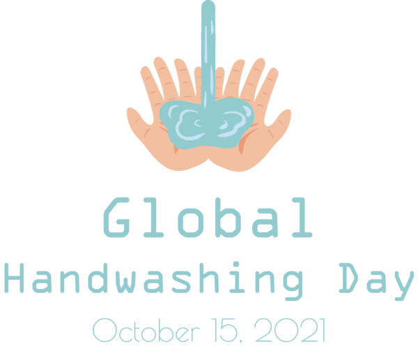 Transparent Global Handwashing Day Logo Font Design for Hand washing for Global Handwashing Day