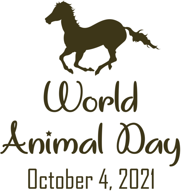 Transparent World Animal Day Mustang Mane Logo for Animal Day for World Animal Day