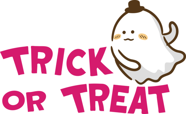 Transparent Halloween Cartoon Human Logo for Trick Or Treat for Halloween