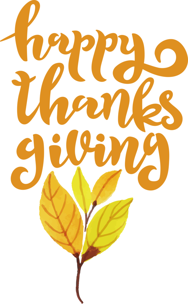 Transparent Thanksgiving Leaf Text Yellow for Happy Thanksgiving for Thanksgiving