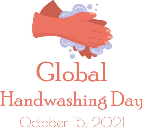 Transparent Global Handwashing Day Logo bad Line for Hand washing for Global Handwashing Day