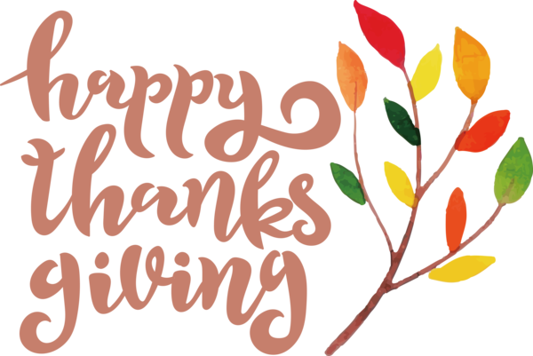 Transparent Thanksgiving Calligraphy Logo Typography for Happy Thanksgiving for Thanksgiving
