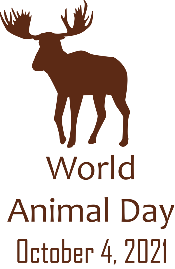 Transparent World Animal Day Deer Antler Line for Animal Day for World Animal Day