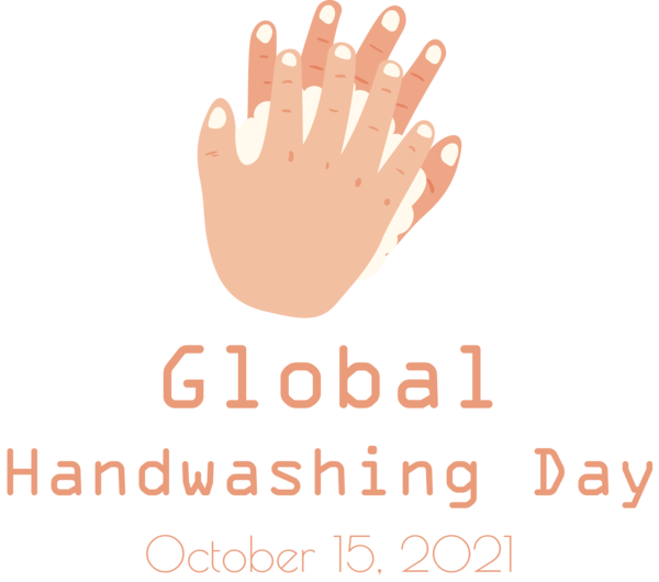 Transparent Global Handwashing Day Hand model Logo Font for Hand washing for Global Handwashing Day