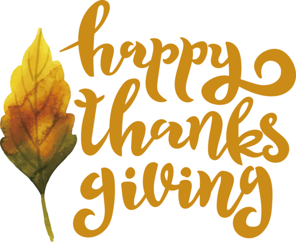 Transparent Thanksgiving Leaf Floral design Font for Happy Thanksgiving for Thanksgiving