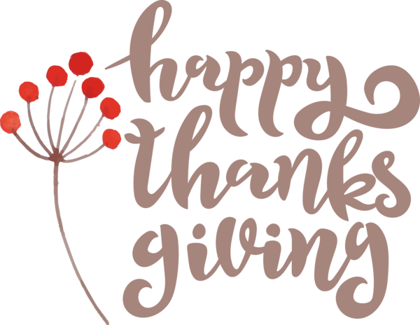Transparent Thanksgiving Calligraphy Typography Lettering for Happy Thanksgiving for Thanksgiving