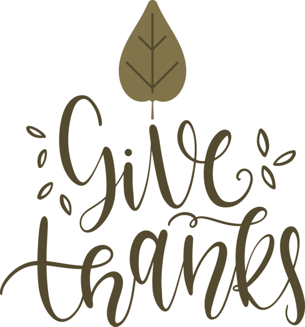 Transparent Thanksgiving Logo Calligraphy Line for Give Thanks for Thanksgiving