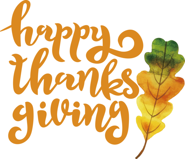 Transparent Thanksgiving Leaf Plant stem Calligraphy for Happy Thanksgiving for Thanksgiving