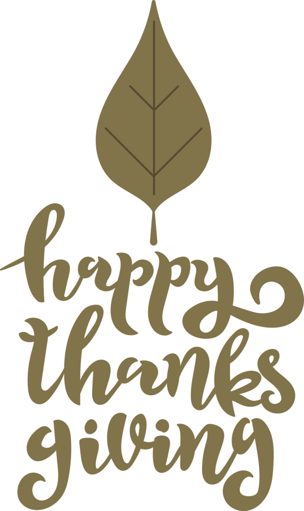 Transparent Thanksgiving Leaf Logo Calligraphy for Happy Thanksgiving for Thanksgiving