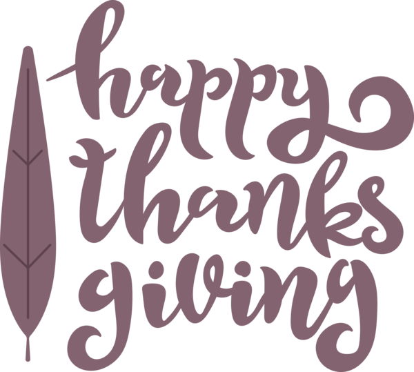 Transparent Thanksgiving Logo Calligraphy Design for Happy Thanksgiving for Thanksgiving