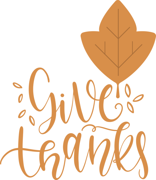 Transparent Thanksgiving Leaf Logo Calligraphy for Give Thanks for Thanksgiving