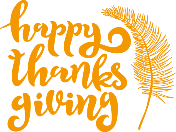 Transparent Thanksgiving Logo Calligraphy Line for Happy Thanksgiving for Thanksgiving