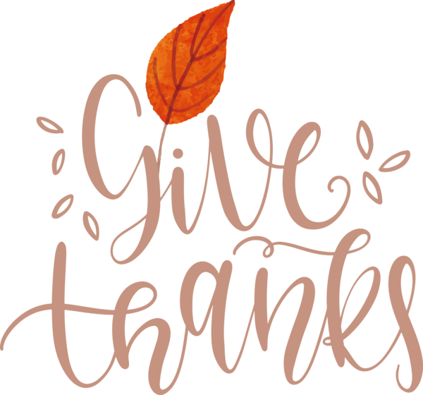Transparent Thanksgiving Calligraphy Drawing Logo for Give Thanks for Thanksgiving