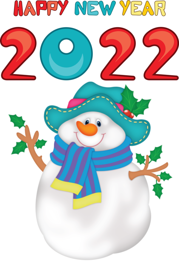 Transparent New Year Snowman Christmas Day Christmas Wreath for Happy New Year 2022 for New Year