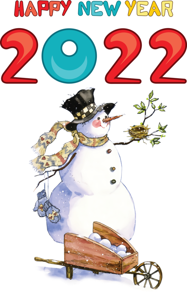 Transparent New Year Christmas Day New Year Snowman for Happy New Year 2022 for New Year