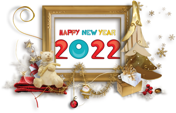 Transparent New Year Christmas Day Design Picture Frame for Happy New Year 2022 for New Year