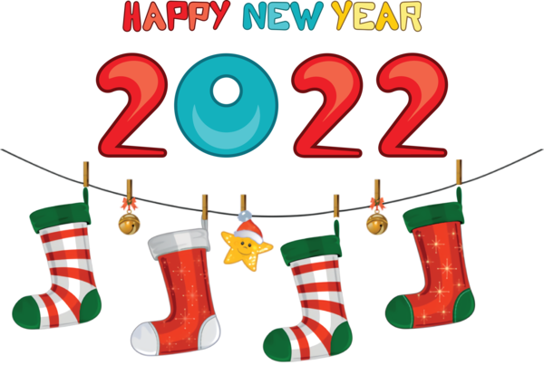 Transparent New Year Christmas Stocking Christmas Day Bauble for Happy New Year 2022 for New Year