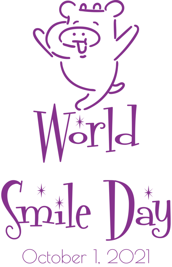 Transparent World Smile Day Logo Violet Design for Smile Day for World Smile Day