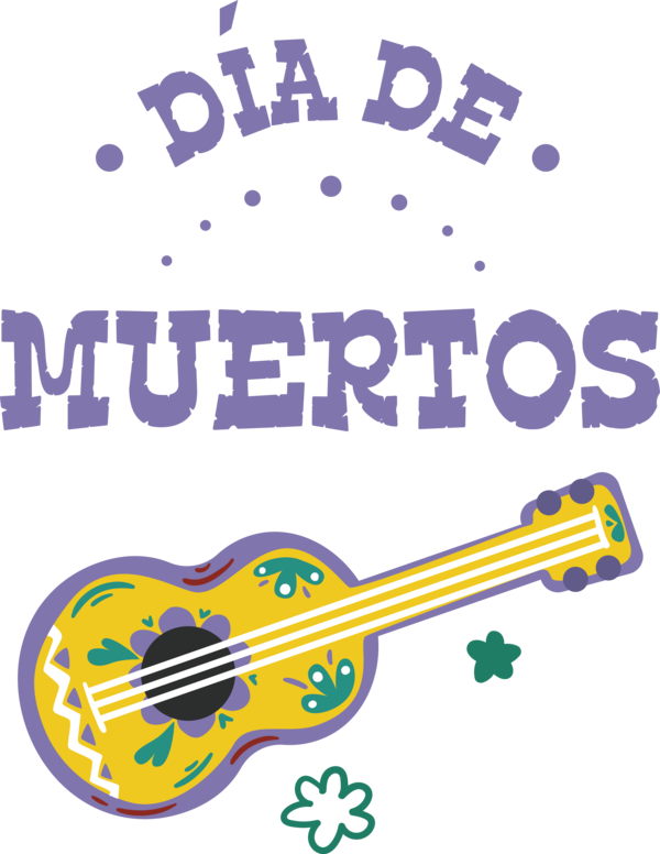Transparent Day of the Dead Guitar Accessory Logo Guitar for Día de Muertos for Day Of The Dead