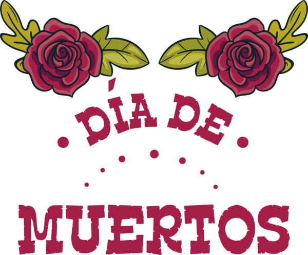 Transparent Day of the Dead Floral design Garden roses Design for Día de Muertos for Day Of The Dead