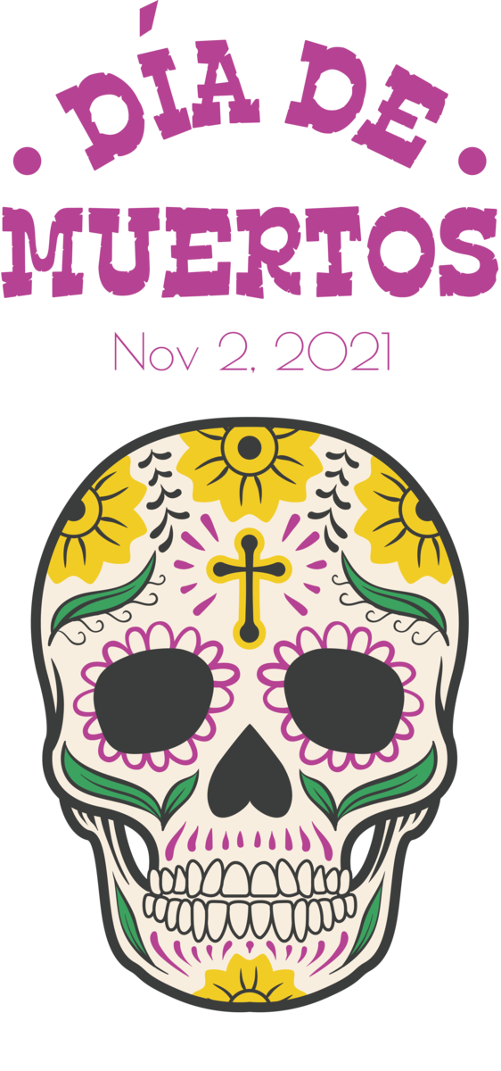 Transparent Day of the Dead Calavera Day of the Dead Design for Día de Muertos for Day Of The Dead