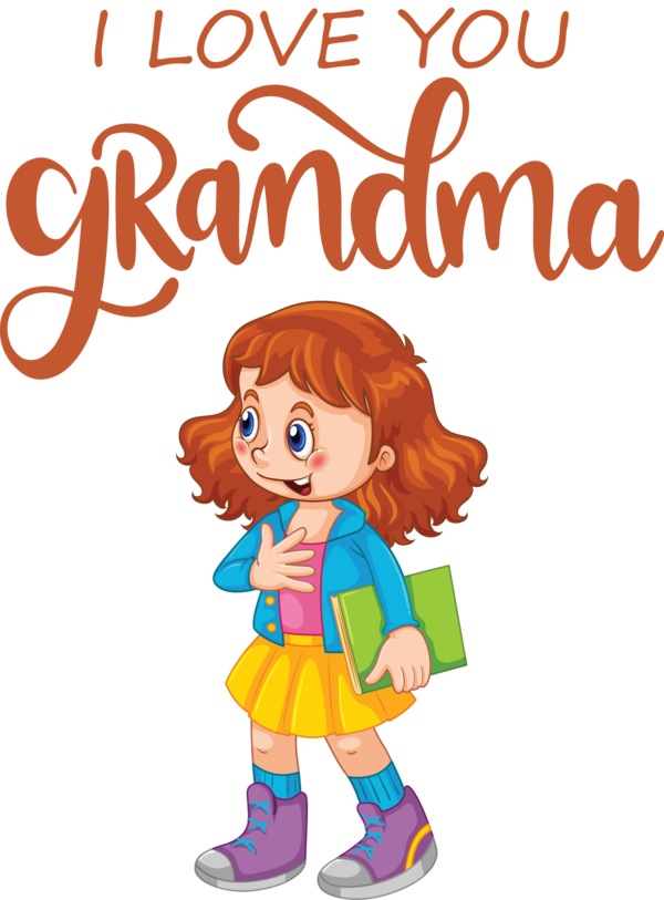 Transparent National Grandparents Day Toddler M Human Cartoon for Grandmothers Day for National Grandparents Day