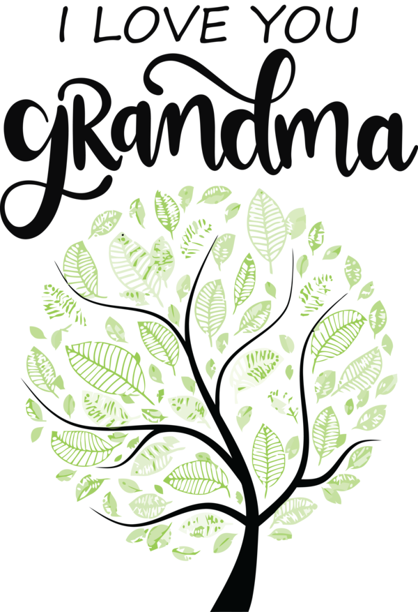 Transparent National Grandparents Day Leaf Design Floral design for Grandmothers Day for National Grandparents Day