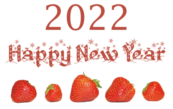 Transparent New Year Natural food Superfood Strawberry for Happy New Year 2022 for New Year
