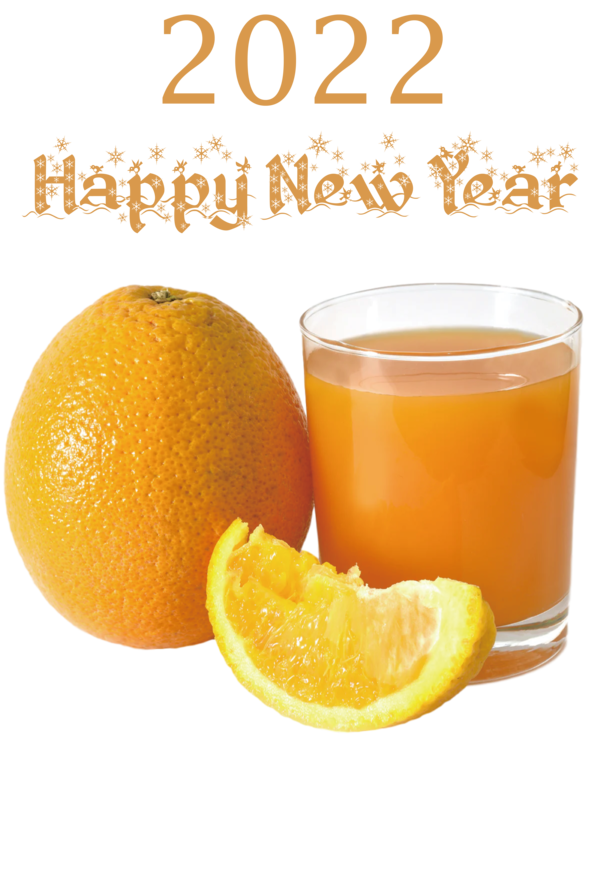 Transparent New Year Orange Juice Grapefruit juice Orange drink for Happy New Year 2022 for New Year