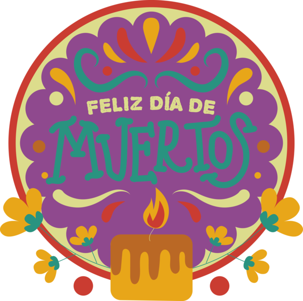 Transparent Day of the Dead Line Text Pattern for Día de Muertos for Day Of The Dead