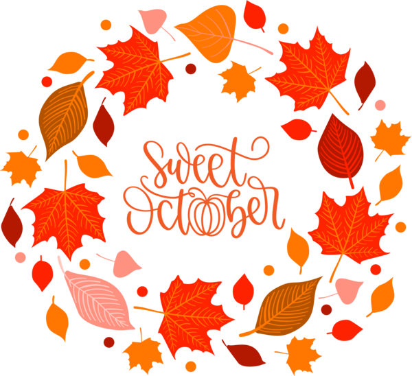 Transparent thanksgiving Design Floral design Leaf for Hello October for Thanksgiving