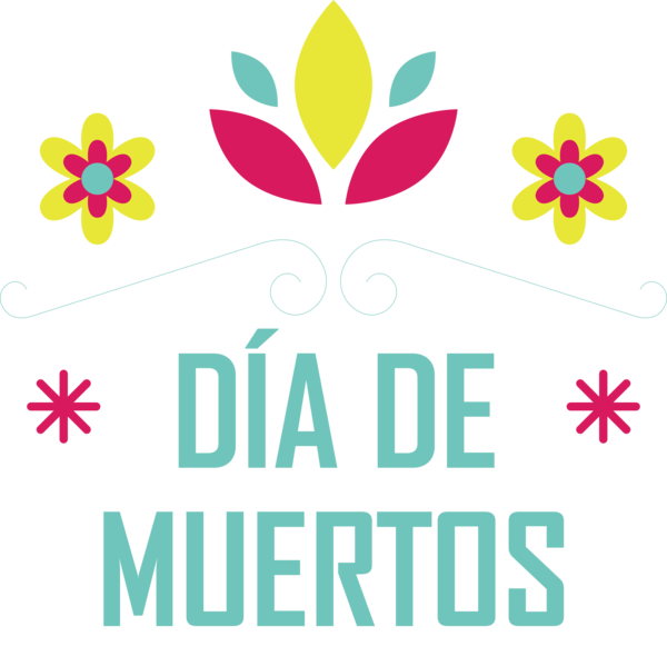 Transparent Day of the Dead Floral design Logo Leaf for Día de Muertos for Day Of The Dead
