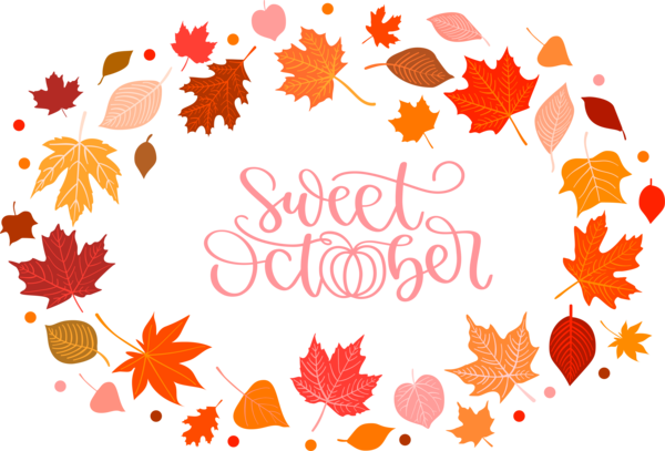 Transparent thanksgiving Design Floral design Leaf for Hello October for Thanksgiving