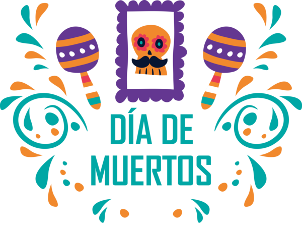 Transparent Day of the Dead Human Logo Cat for Día de Muertos for Day Of The Dead