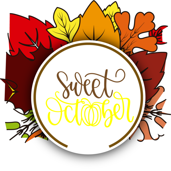 Transparent thanksgiving Leaf Floral design Logo for Hello October for Thanksgiving