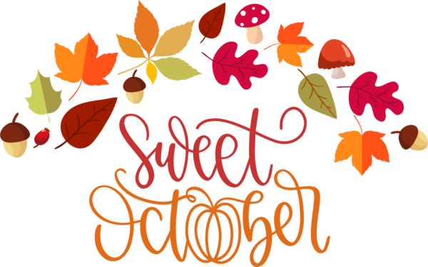 Transparent thanksgiving Design October Typography for Hello October for Thanksgiving