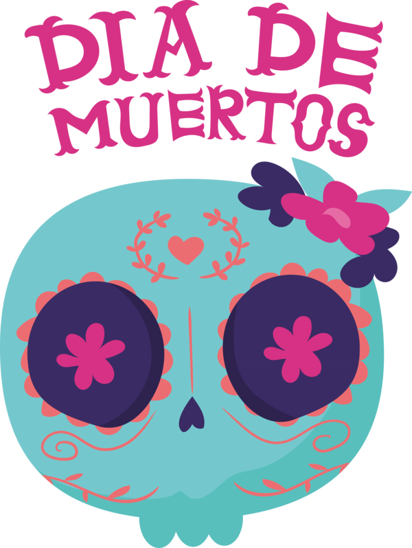 Transparent Day of the Dead Design Logo Circle for Día de Muertos for Day Of The Dead