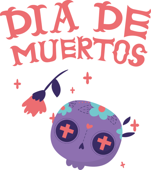 Transparent Day of the Dead Human Cartoon Sticker for Día de Muertos for Day Of The Dead