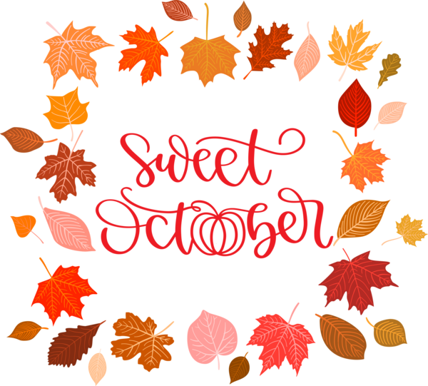 Transparent thanksgiving Floral design Leaf Design for Hello October for Thanksgiving
