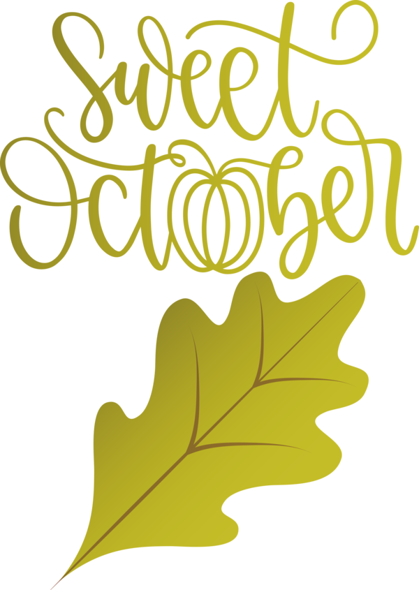 Transparent October Leaf Flower Line for Sweet October for October