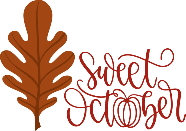 Transparent October Leaf Logo Line for Sweet October for October