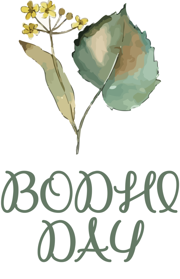 Transparent Bodhi Day Leaf Floral design Plant stem for Bodhi for Bodhi Day
