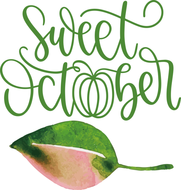 Transparent October Leaf Plant stem Logo for Sweet October for October