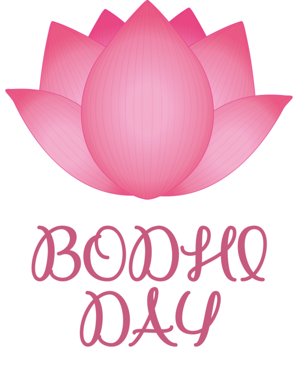 Transparent Bodhi Day Cut flowers Font Logo for Bodhi for Bodhi Day