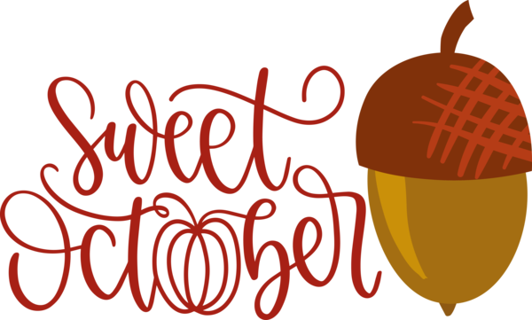 Transparent October Design Logo Line for Sweet October for October