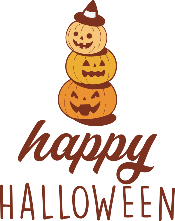 Transparent Halloween Logo Line Pumpkin for Happy Halloween for Halloween